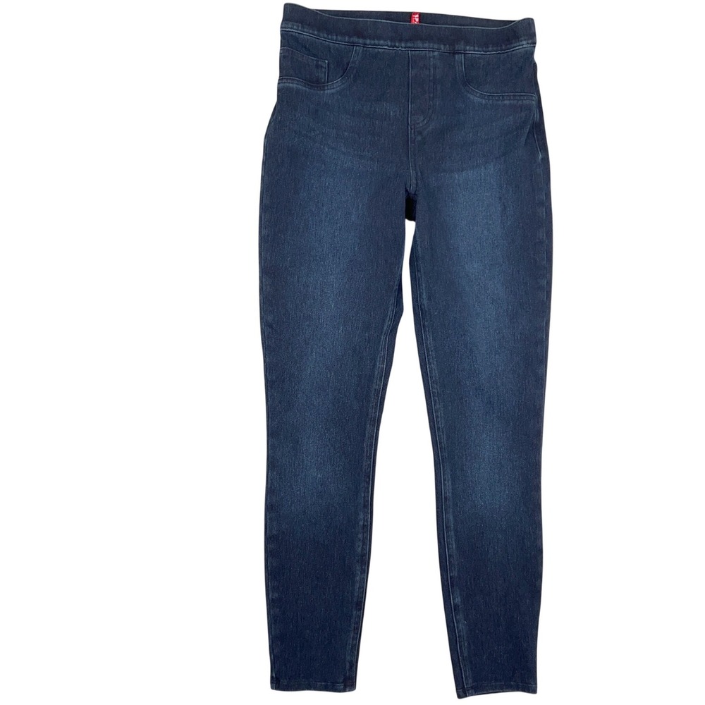 Spanx Jean-ish Leggings Womens Medium Dark Indigo Blue High Rise Skinny Jeggings